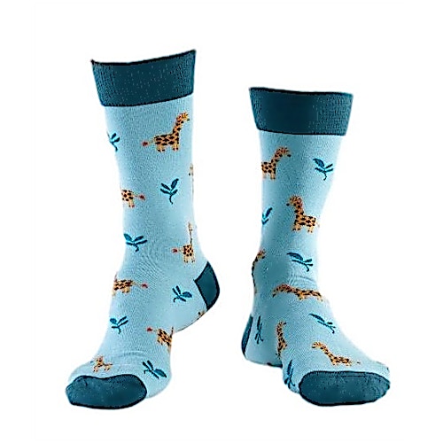 Doris & Dude Giraffe Print Socks Blue